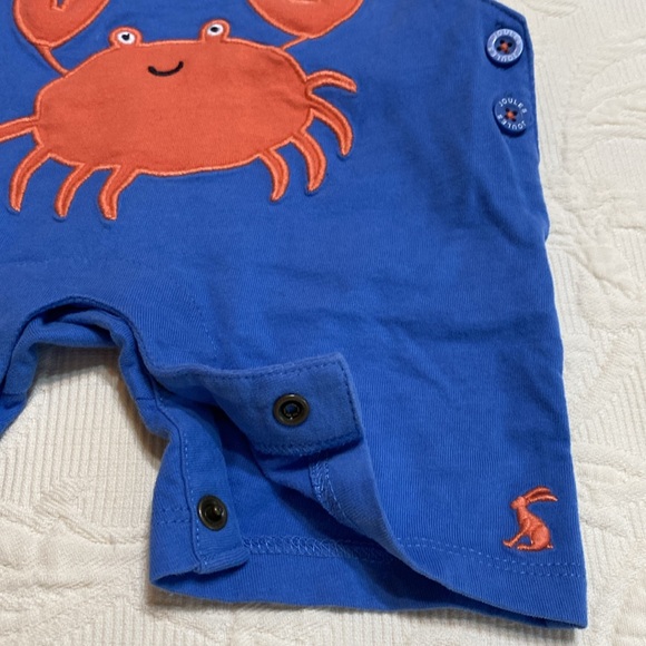 Joules 2 piece onesie tshirt & overalls with crab 🦀  design Size 3-6M - Picture 13 of 16